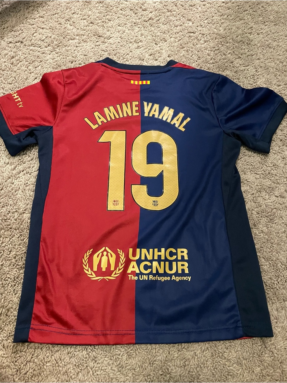 FC Barcelona Kids Lamine Yamal #19 Home Jersey - Red & Blue